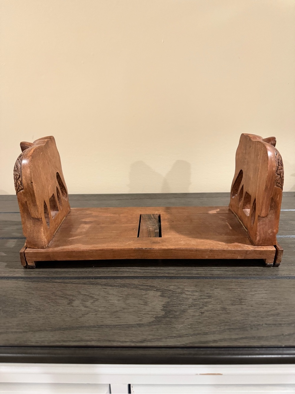 Handcrafted Brown Wooden Bookends